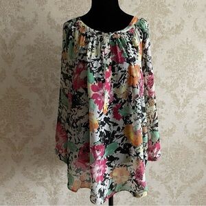 Lauren Ralph Lauren Floral Blouse in White, Black, Mint, Pink & Yellow